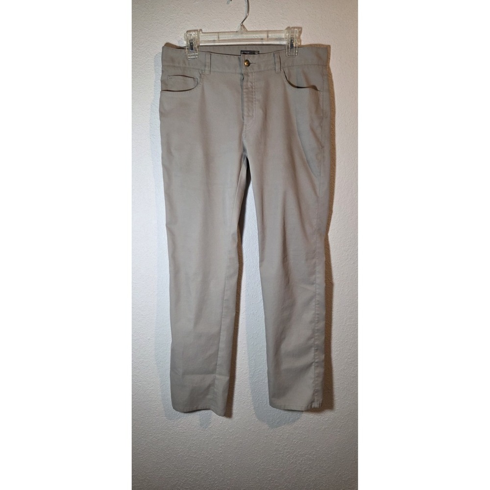 Peter Millar Crown Sport Performance Pants Adult 34 x 32 Beige Straight Leg Mens